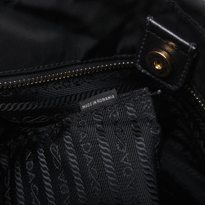 Prada Tessuto Nylon Soft Calf Tote Black 13 of 53