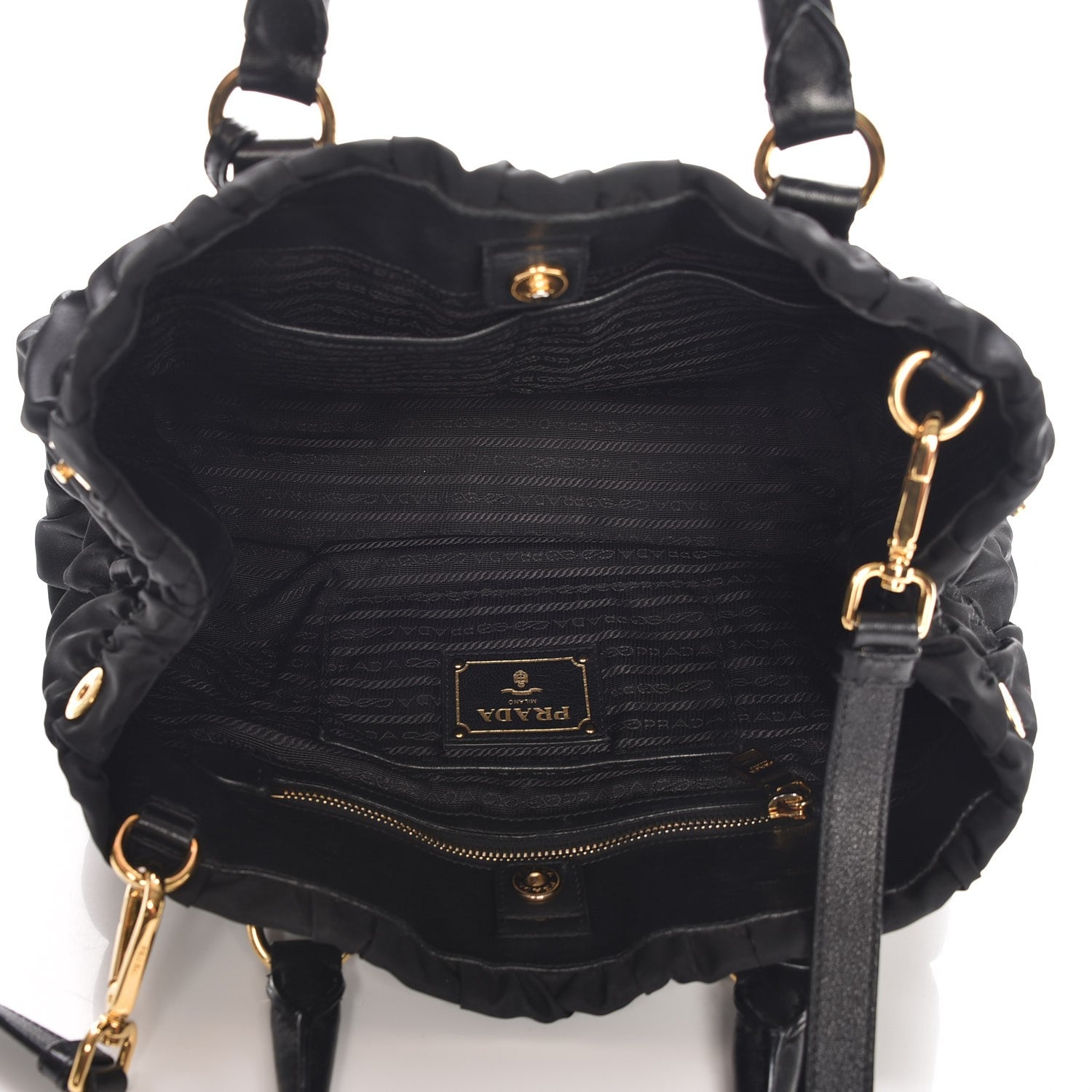 Prada Tessuto Nylon Gaufre Tote Nero Black 6 of 9