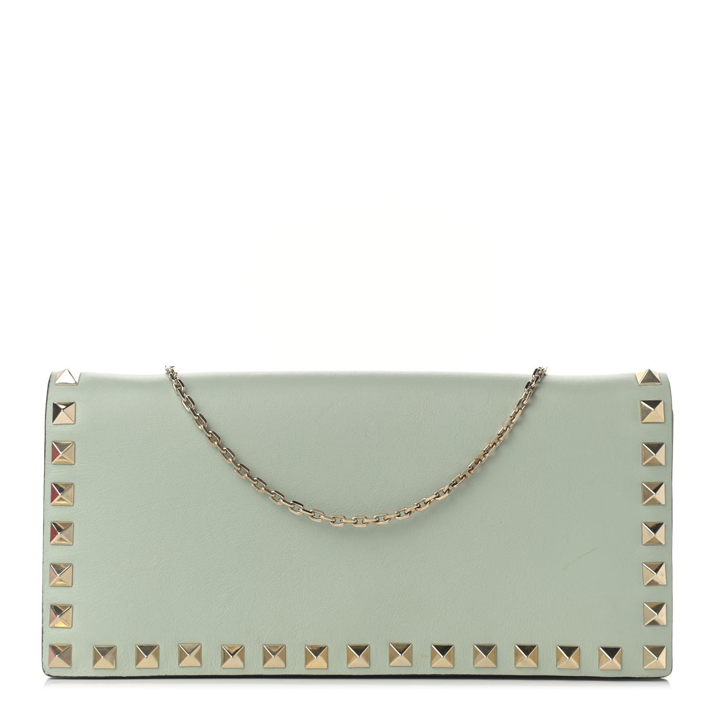 Vitello Watercolor Chain Crossbody Bag Rose Green Yellow Sky