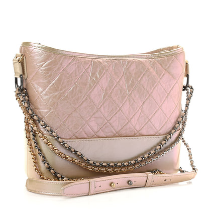 Chanel Iridescent Aged Calfskin Quilted Medium Gabrielle Hobo Light Pink 2 of 10