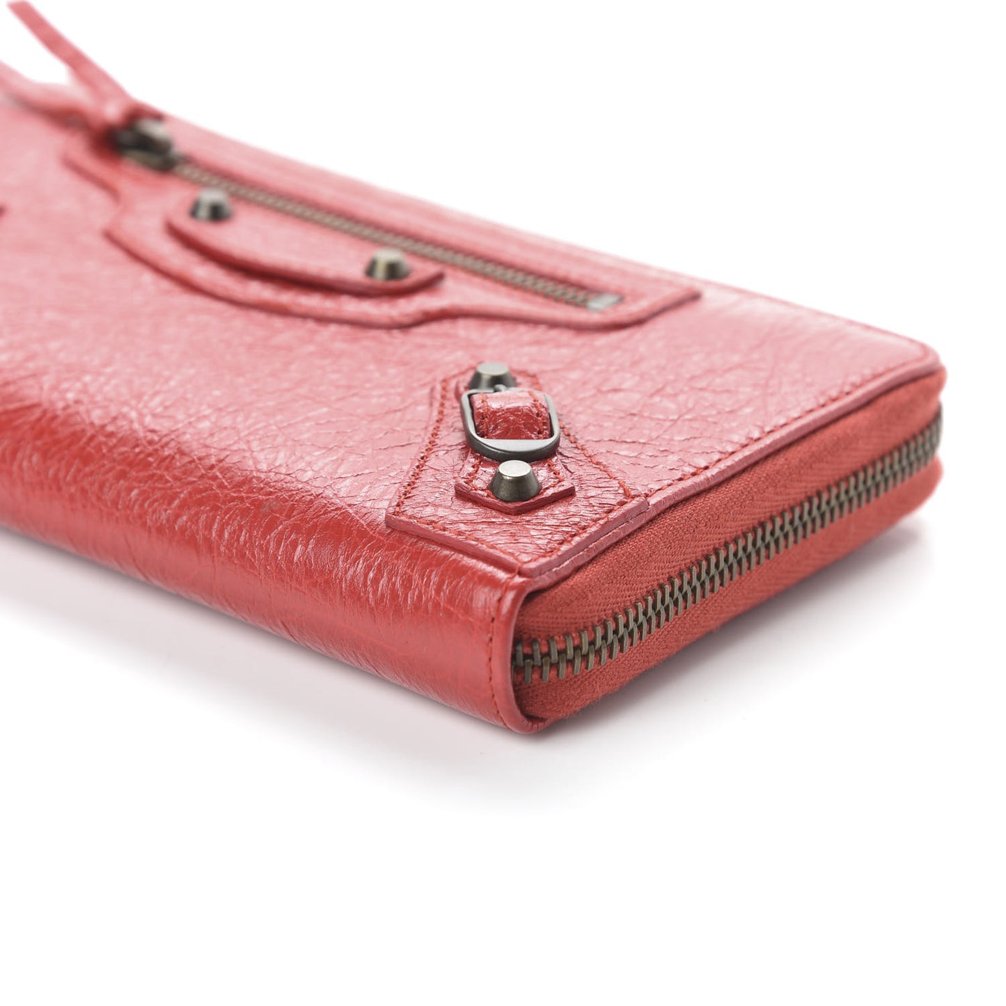 Agneau Classic Hardware Continental Zip Around Wallet Rouge Tango