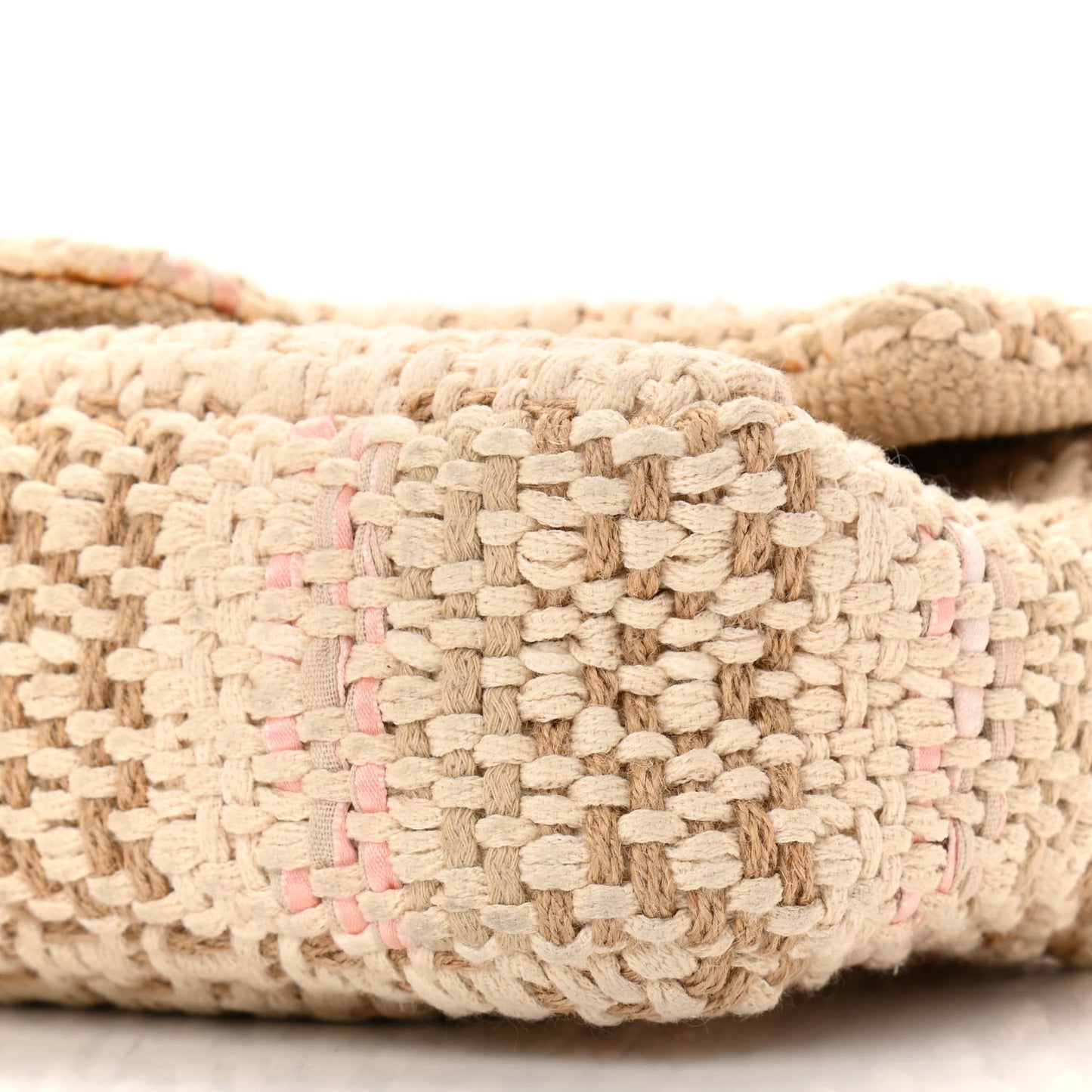 Tweed Chain Braid Small Single Flap Beige White