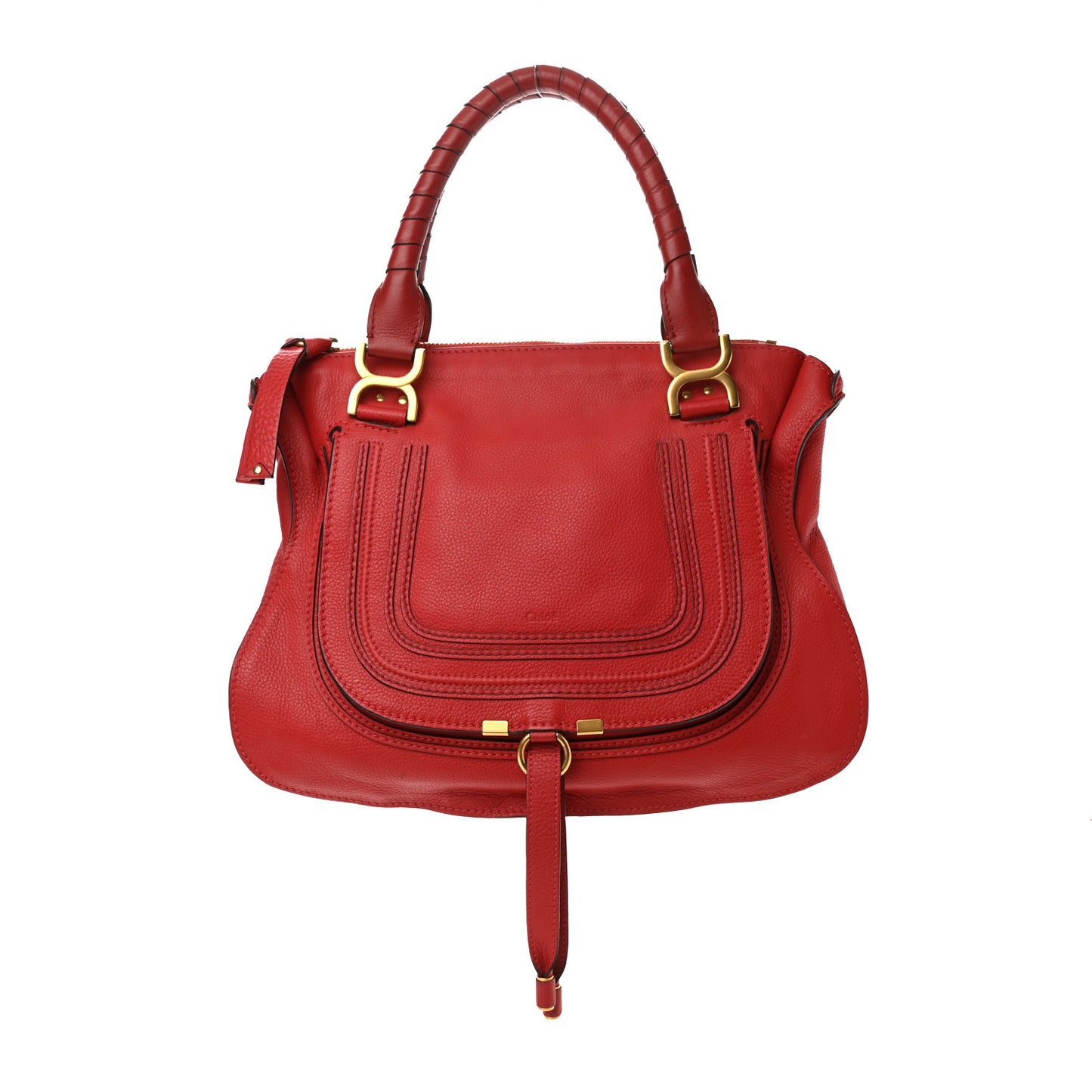Calfskin Medium Marcie Satchel Red