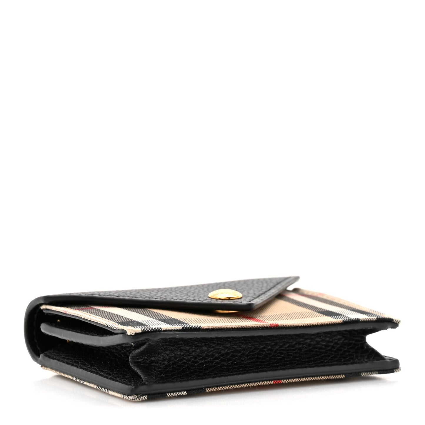 Grainy Calfskin Vintage Check Jade Card Case On Chain Black
