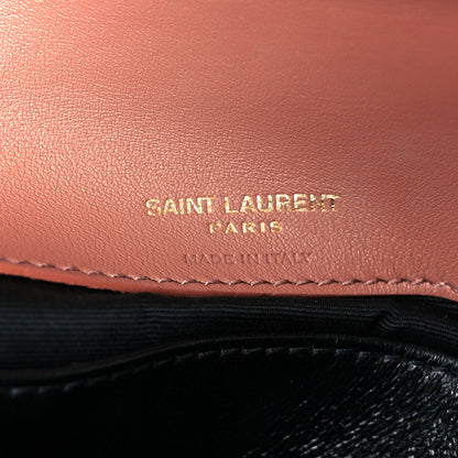 Saint Laurent Suede Matelasse Chevron Monogram Mini College Bag Barely Pink 8 of 13