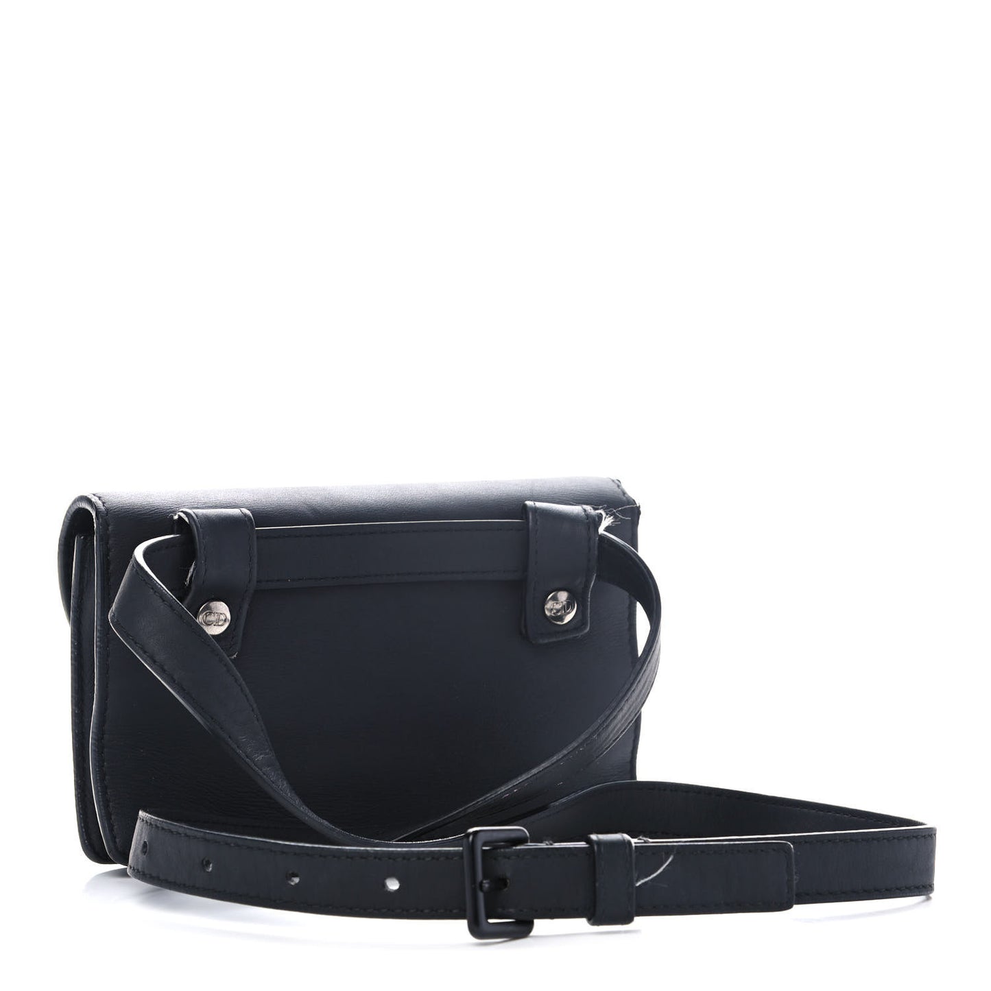 Ultra Matte Calfskin Saddle Belt Bag Black