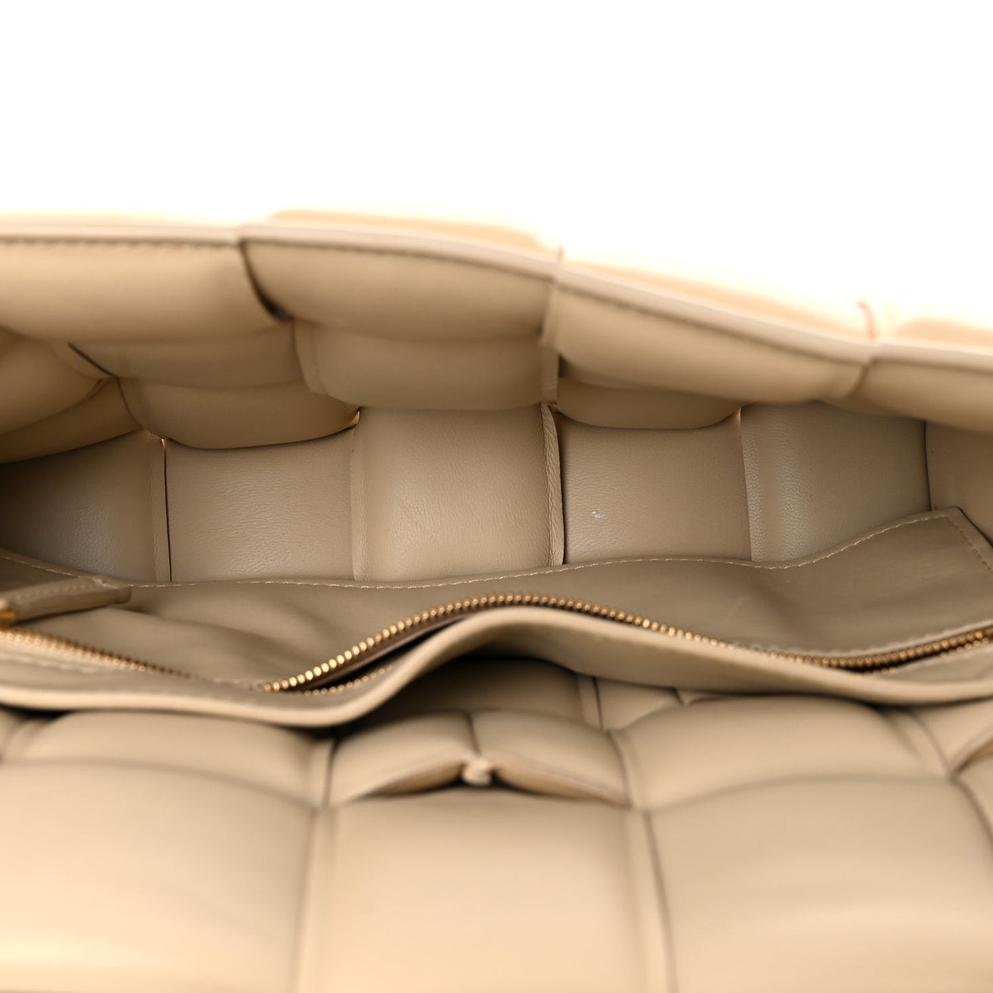 Nappa Maxi Intreccio Padded Cassette Crossbody Bag Porridge