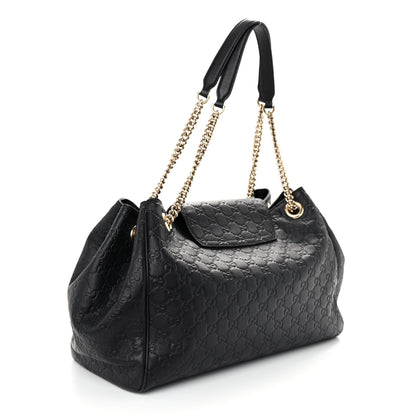 Gucci Guccissima Medium Emily Shoulder Bag Black 3 of 9