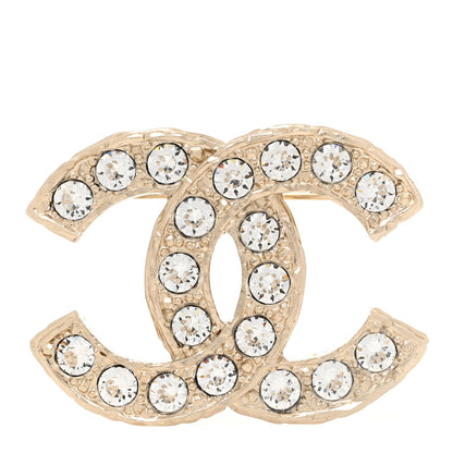 Chanel Crystal Textured CC Brooch Light Gold 1 of 4