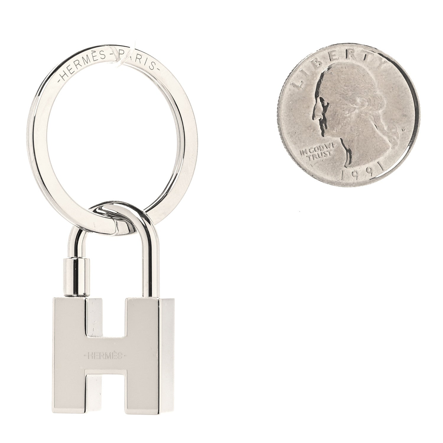 Hermes Lacquered Palladium Cadenas Quizz Rainbow Key Ring Multicolor 2 of 5