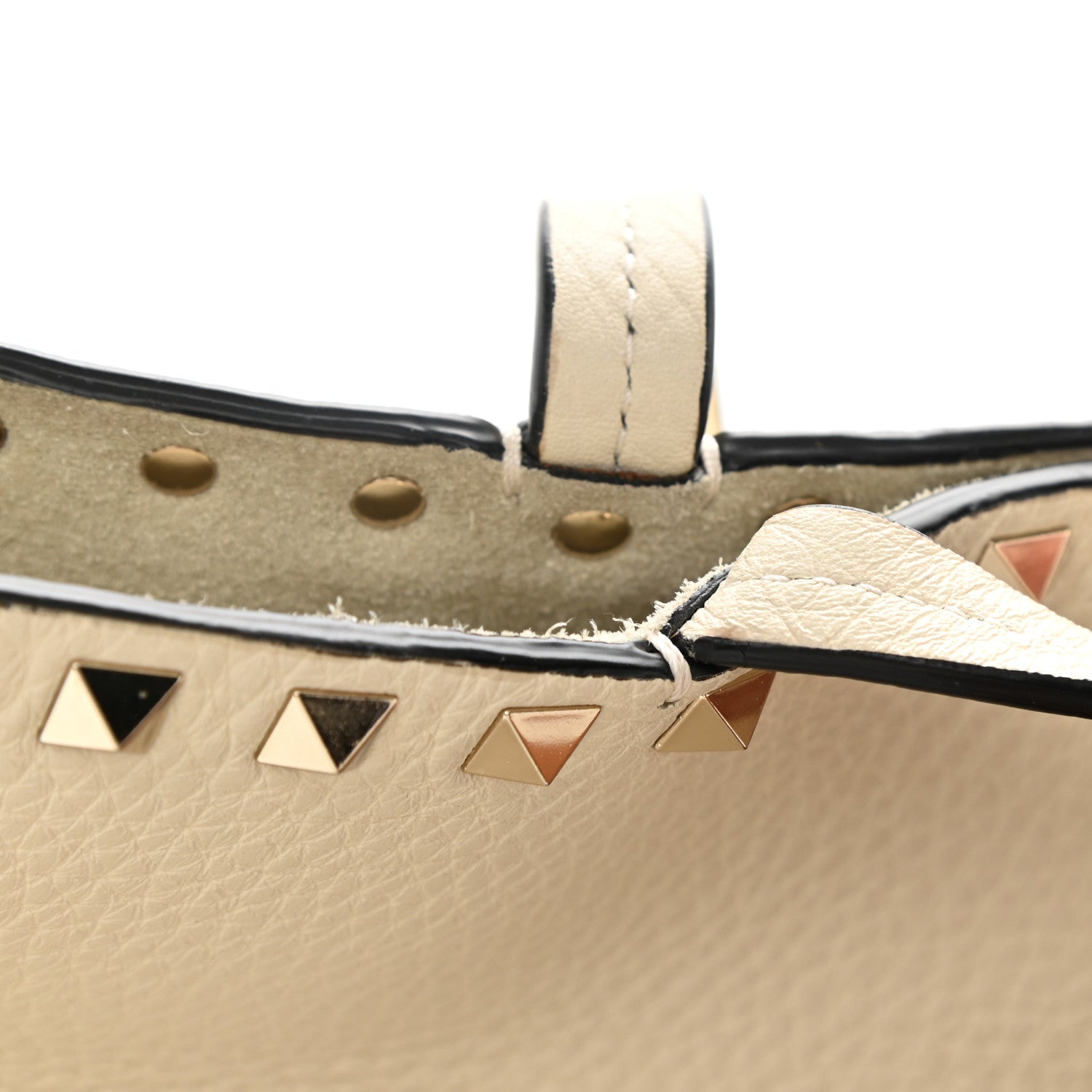 Valentino Garavani Grained Calfskin Rockstud Shoulder Tote Light Ivory 8 of 8