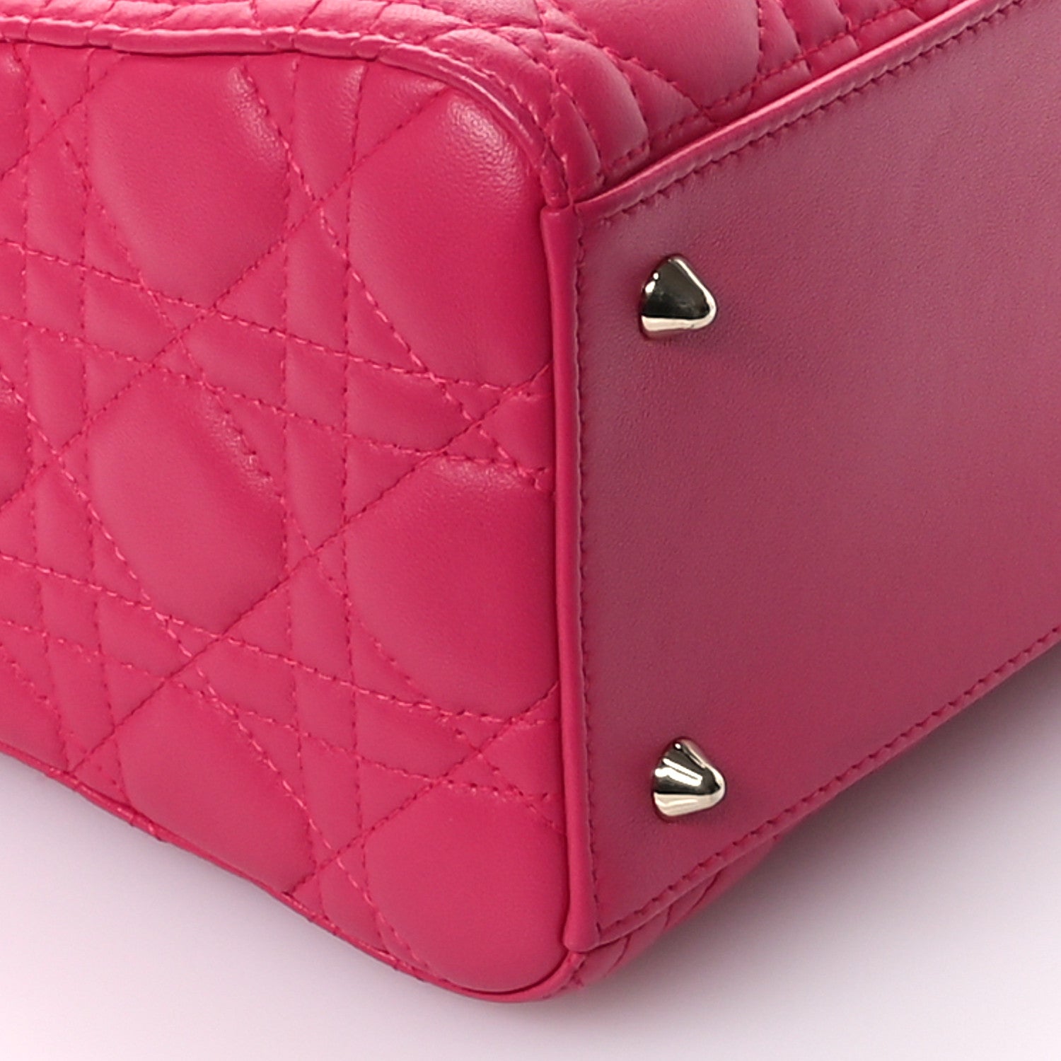 Christian Dior Lambskin Cannage Medium Lady Dior Fuchsia 9 of 10