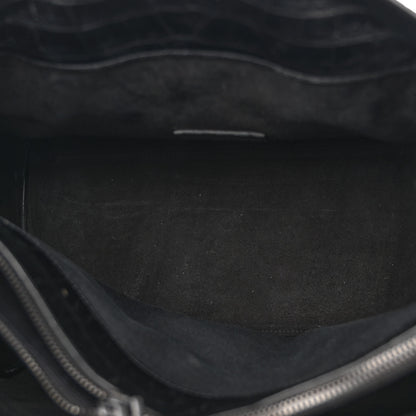 Saint Laurent Calfskin Crocodile Embossed Medium Supple Sac de Jour Black 5 of 14