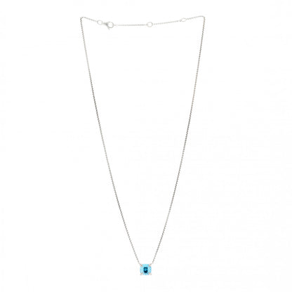 David Yurman Sterling Silver Diamond Blue Topaz 9mm Petite Chatelaine Pendant Necklace 3 of 6