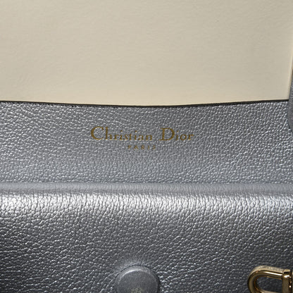Christian Dior Metallic Supple Grained Calfskin Medium Open Bar Tote Silver 7 of 8