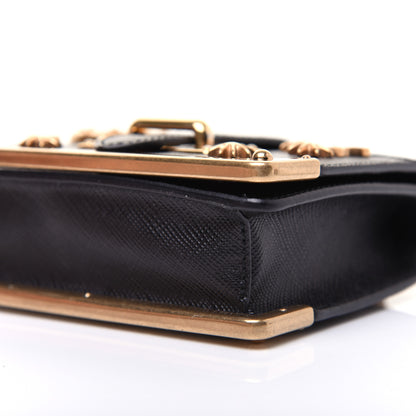 Prada Saffiano Astrology Mini Cahier Bag Black 7 of 10