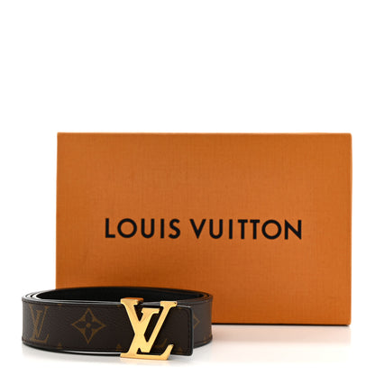 Louis Vuitton Calfskin Monogram 30mm LV Initiales Reversible Belt 90 36 Black 8 of 8