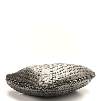 Bottega Veneta Metallic Nappa Intrecciato Medium Veneta Hobo Pewter 4 of 8