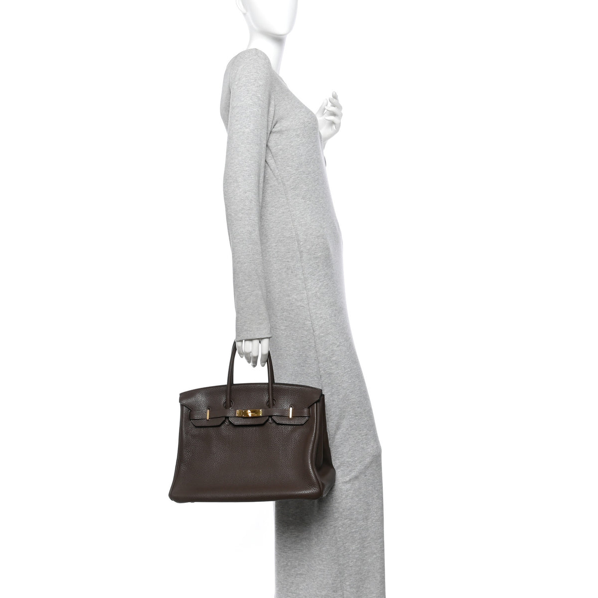 Hermes Taurillon Clemence Birkin 35 Cafe 2 of 11