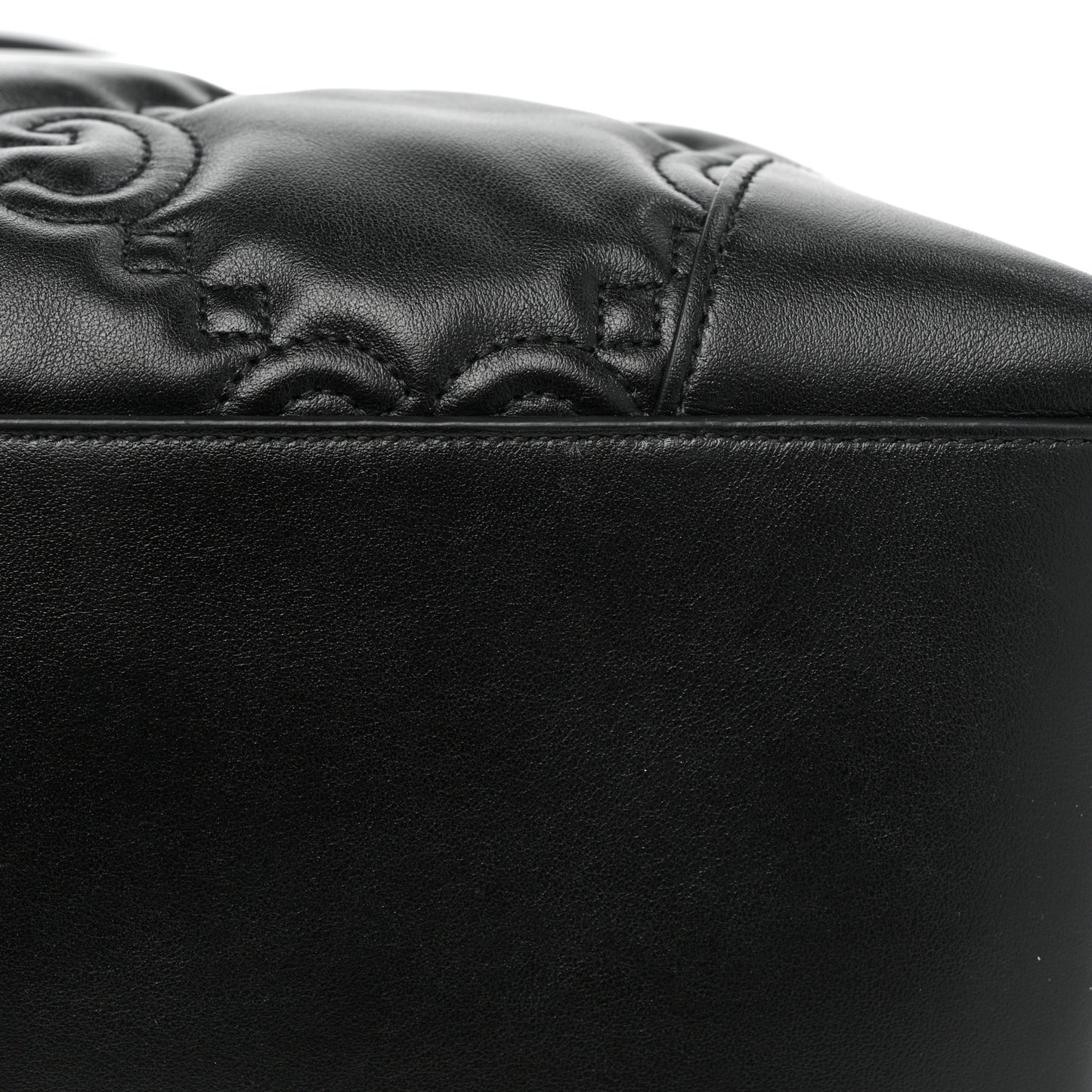 Calfskin GG Matelasse Medium Ophidia Shopping Tote Black
