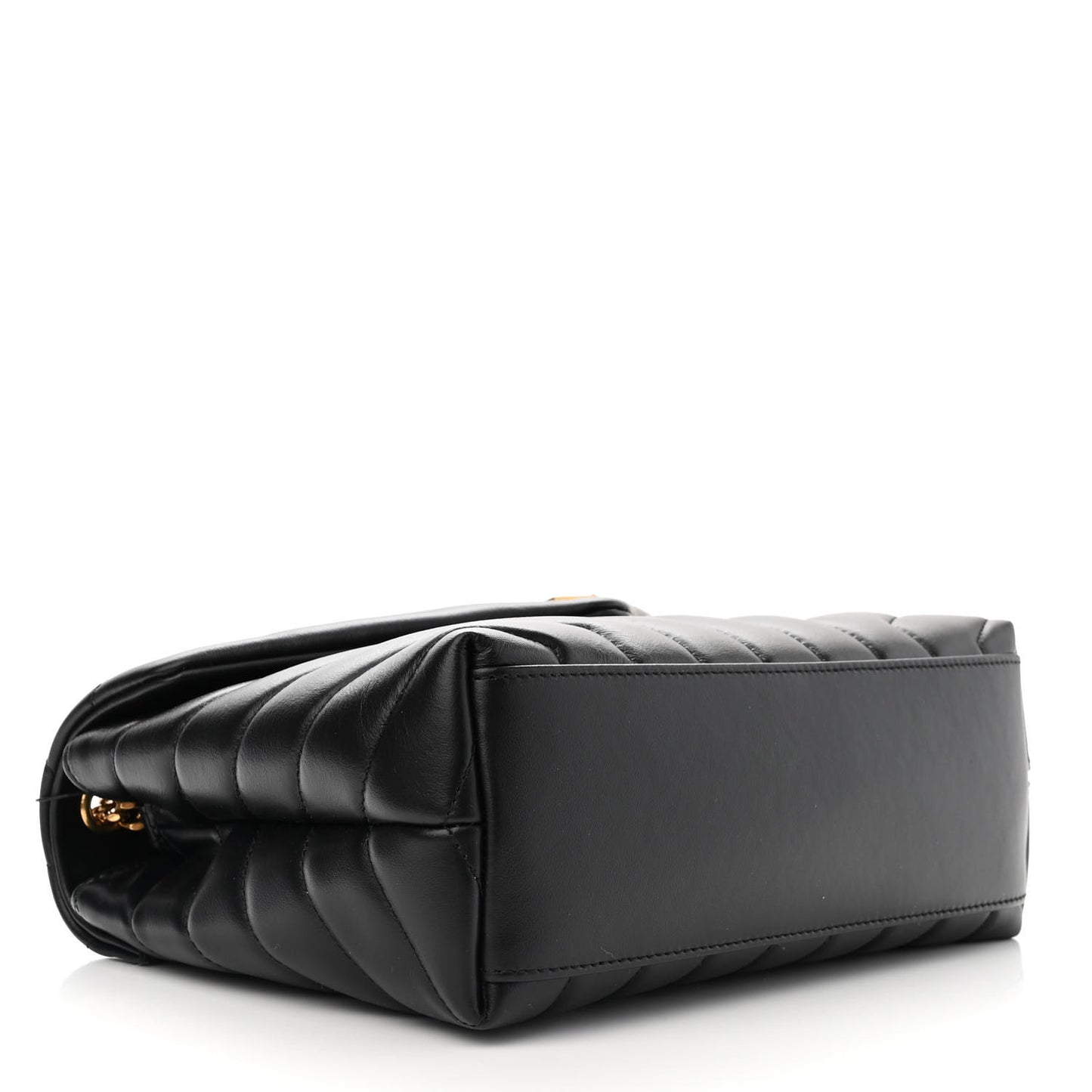 Calfskin Y Quilted Monogram Small Loulou Chain Satchel Black
