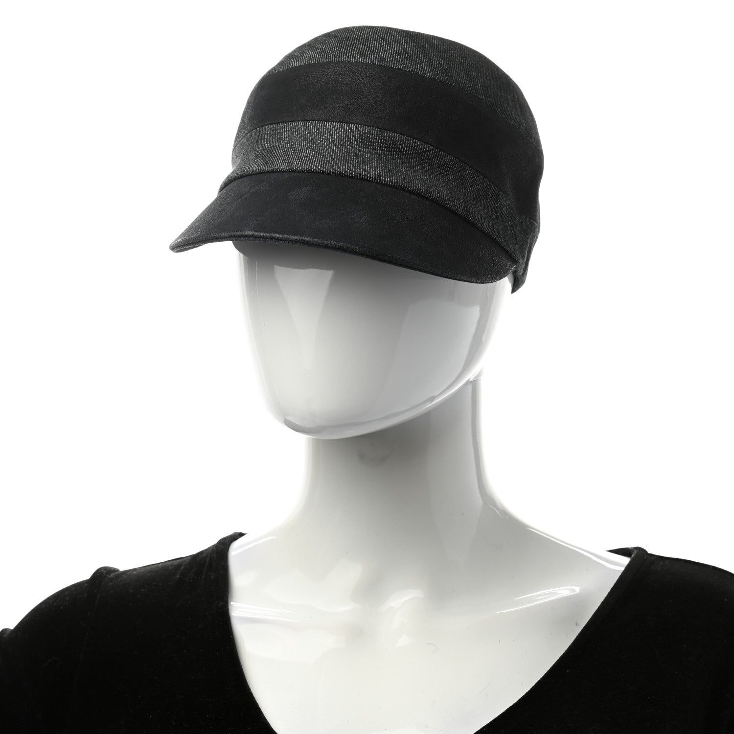 Hermes Goatskin Cotton Linen Cap 56 Black 2 of 8