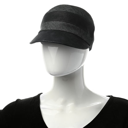 Hermes Goatskin Cotton Linen Cap 56 Black 2 of 8