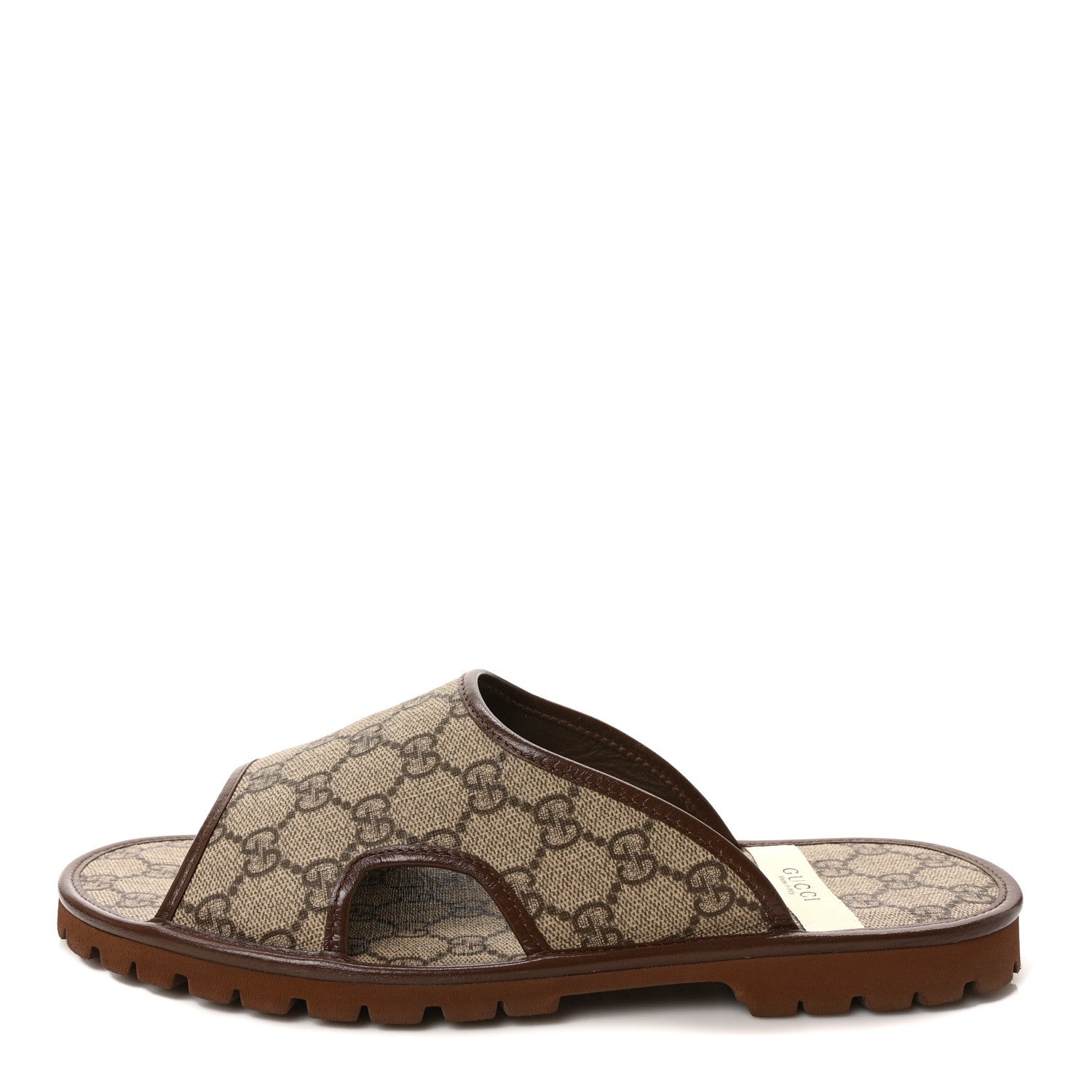Gucci GG Supreme Monogram Granada Kid Mens Lug Sole Slide Sandals 9 Beige New Acero 1 of 8