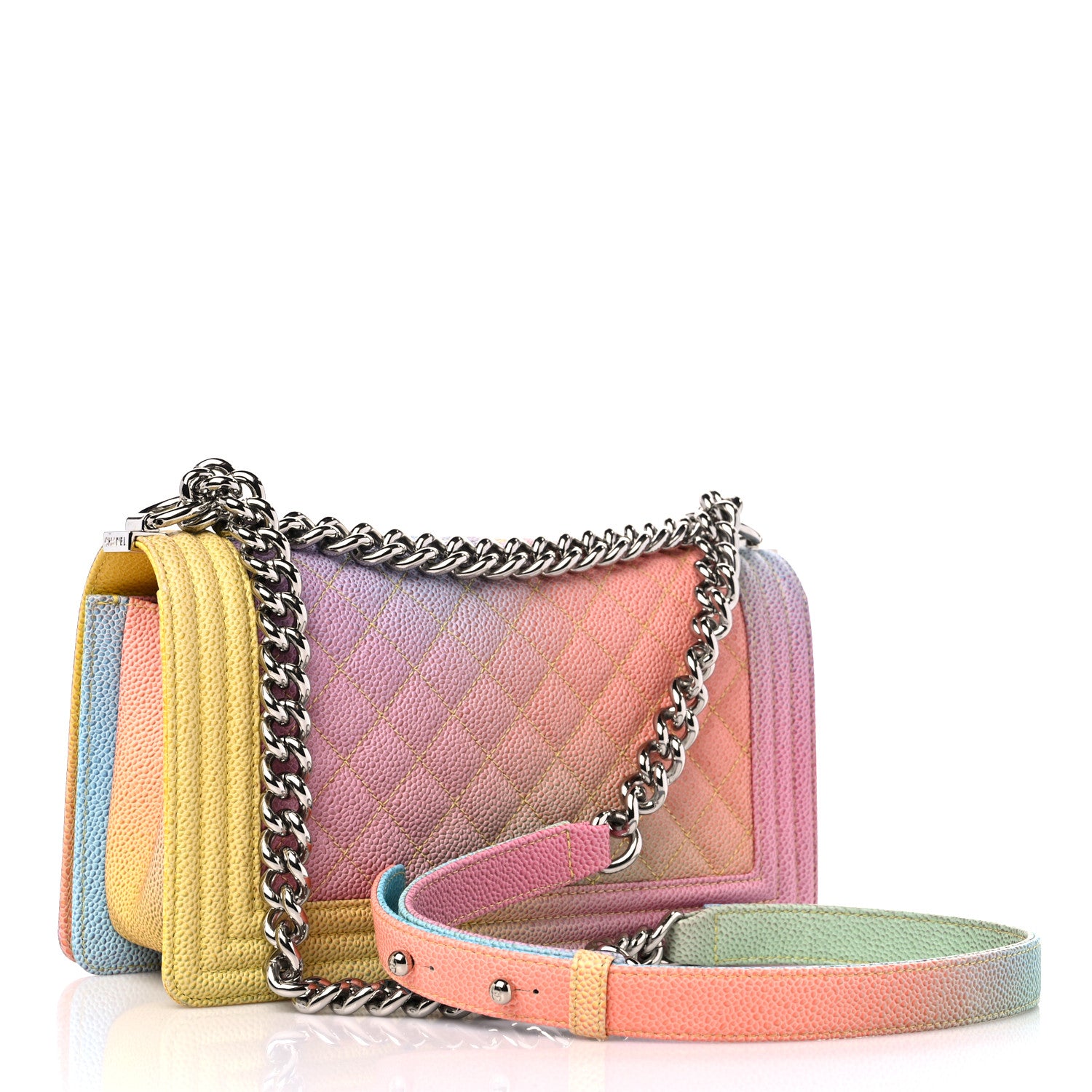 Chanel Caviar Quilted Medium Cuba Rainbow Boy Flap Multicolor 3 of 9