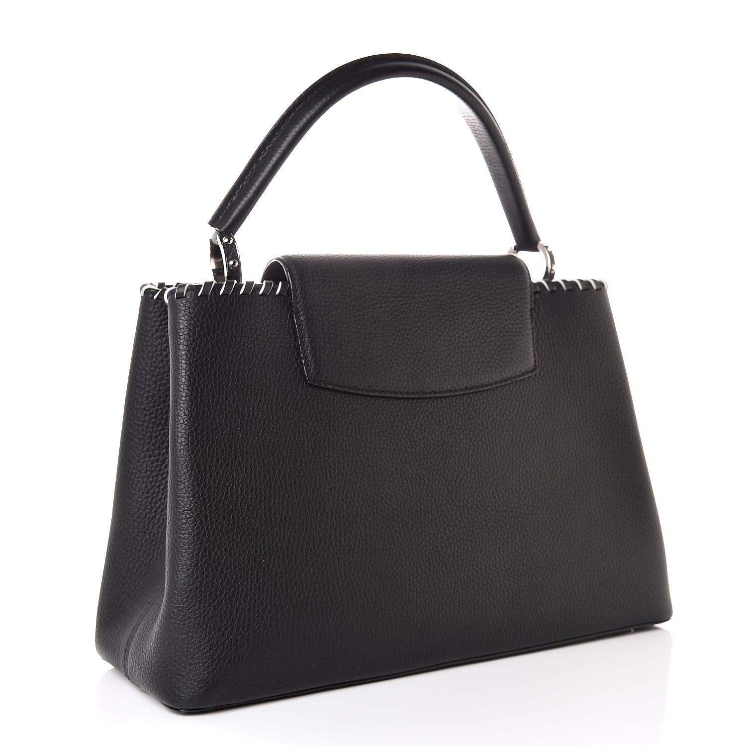 Louis Vuitton Taurillon Braided Capucines MM Black 3 of 11