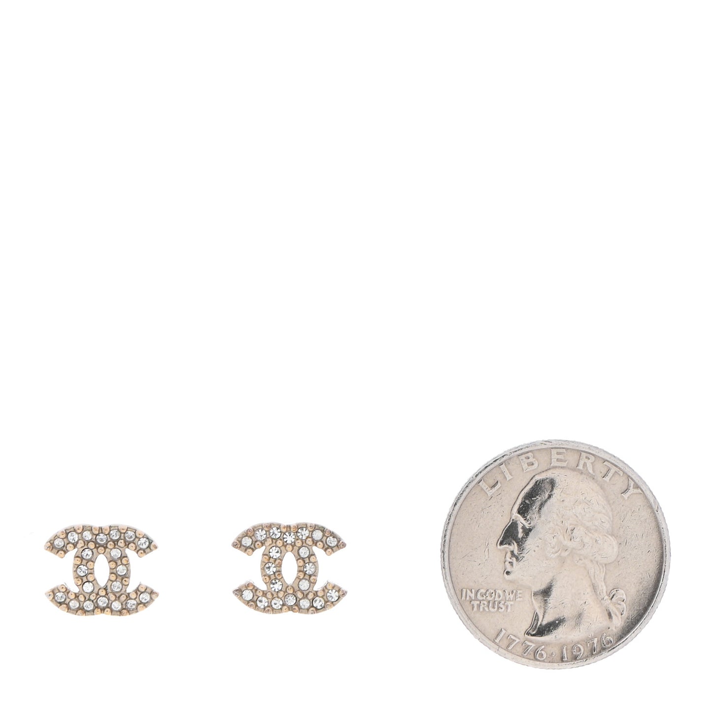 Crystal Timeless CC Earrings Light Gold