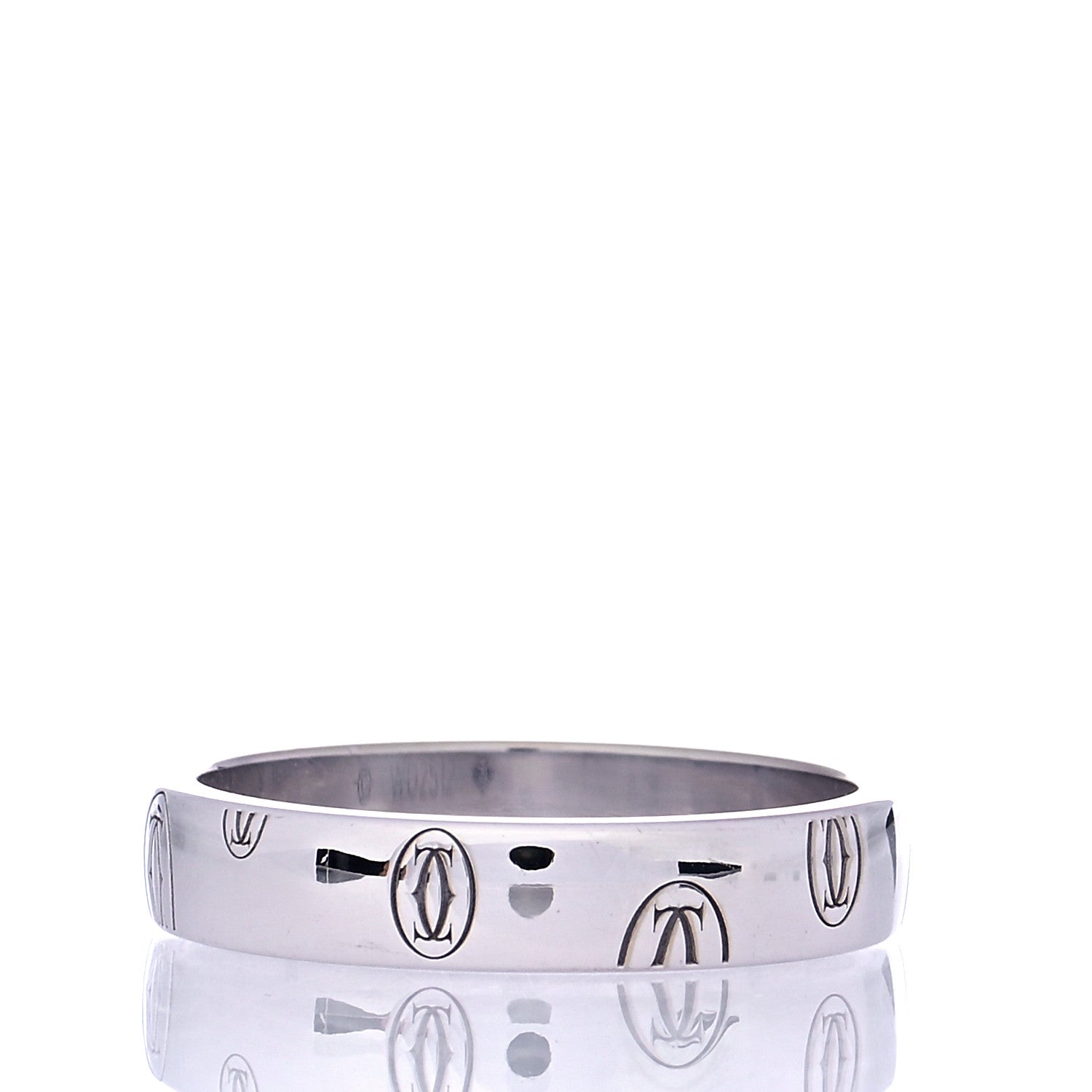 Cartier 18K White Gold 4mm Happy Birthday Band Ring 55 7.25 3 of 5