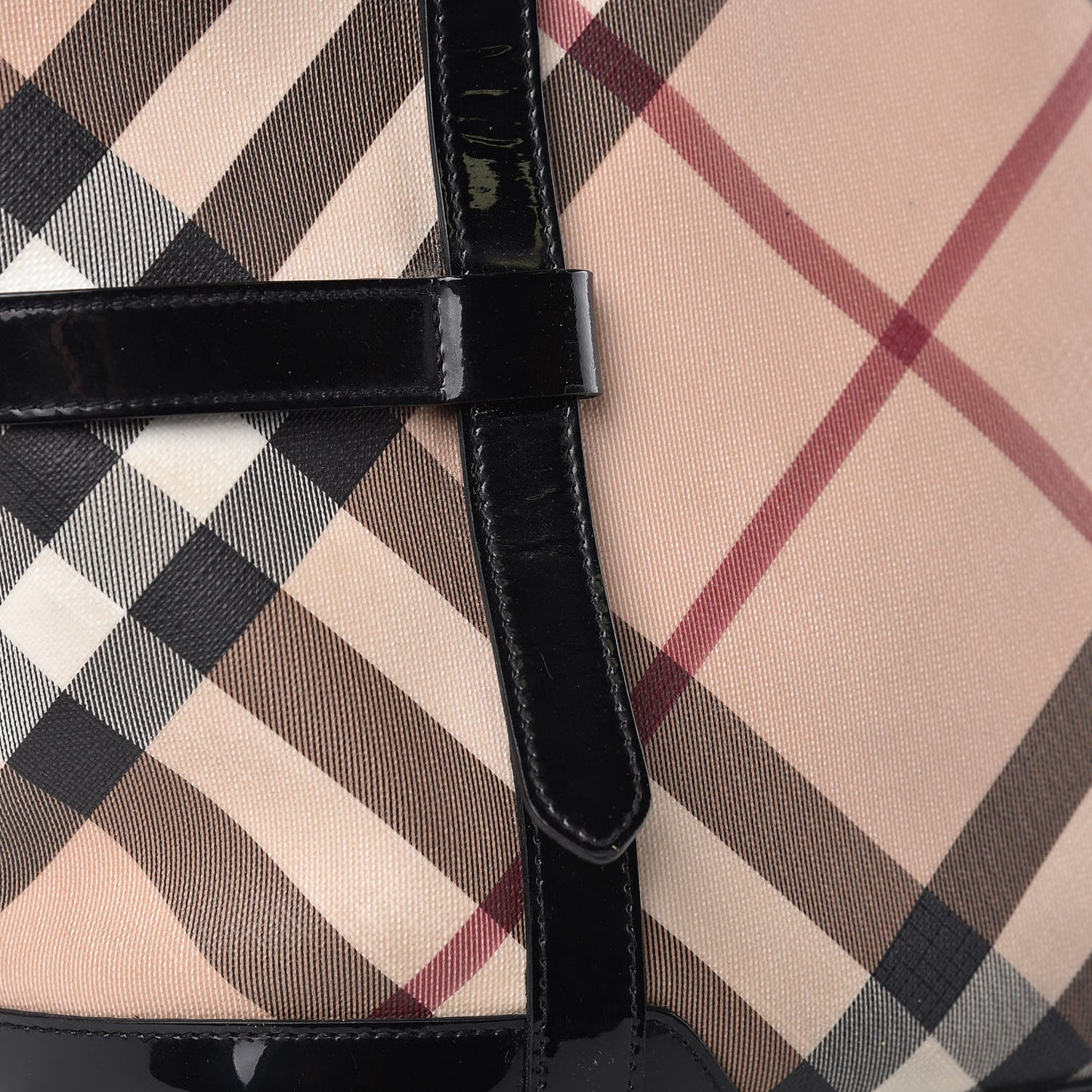 Patent Supernova Check Medium Denham Tote Black