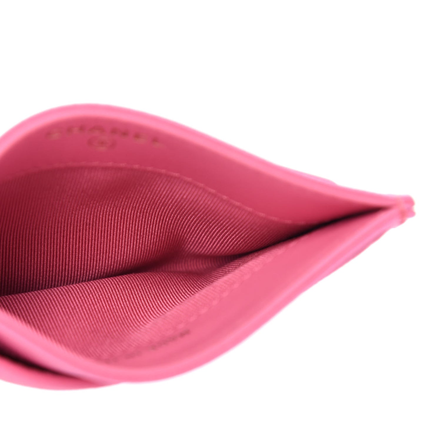 Caviar Quilted Card Holder Pink