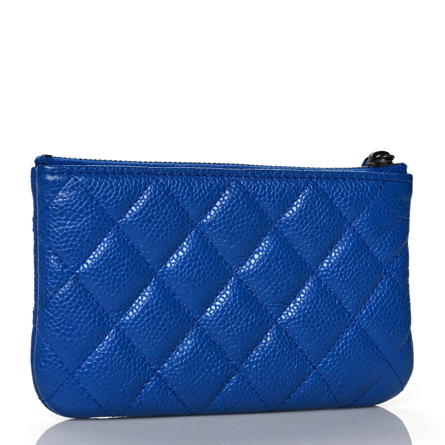 Chanel Caviar Quilted Small Cosmetic Case Blue 3 of 8