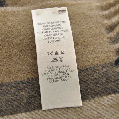 Burberry Cashmere Check Fringe Scarf Camel 4 of 5