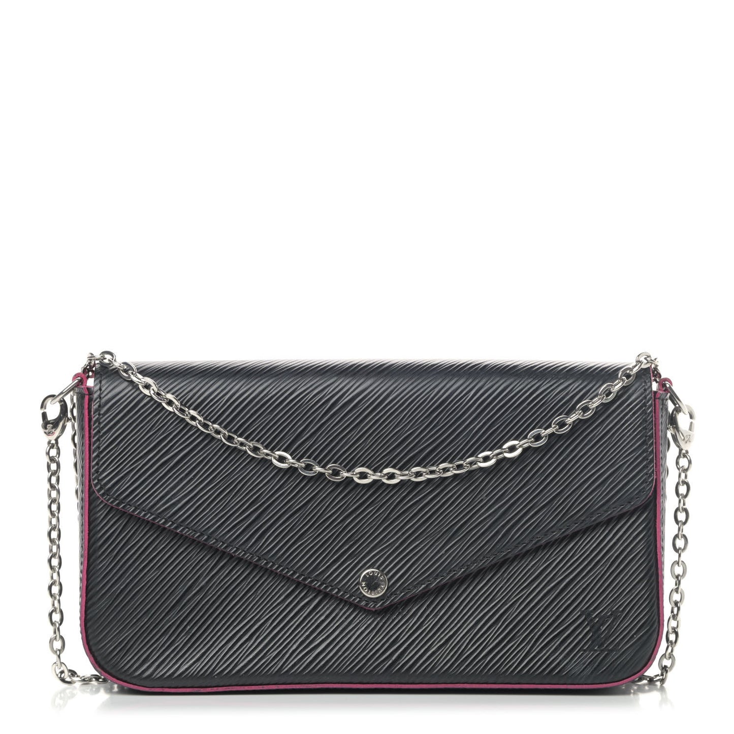 Epi Pochette Felicie Black Hot Pink