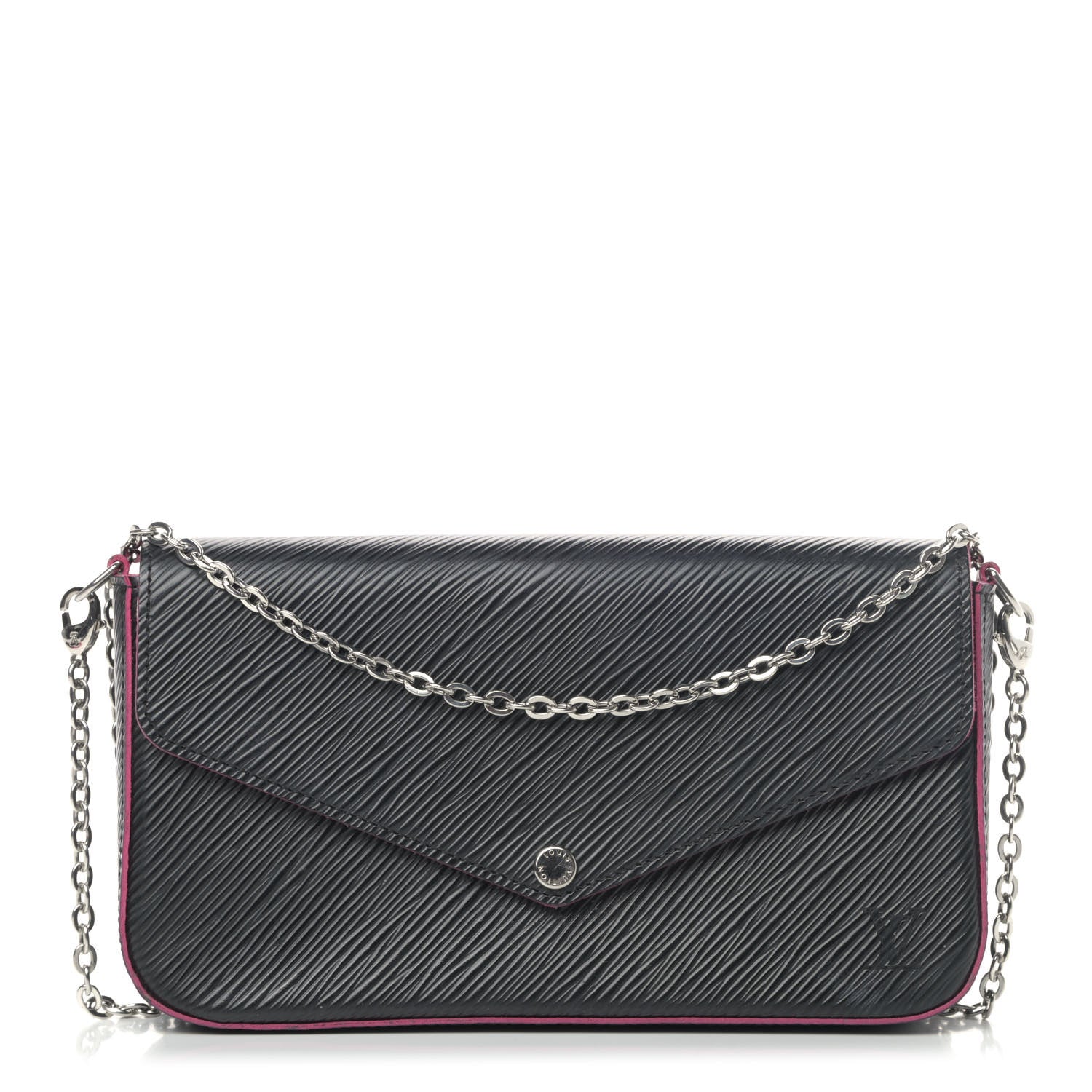 Louis Vuitton Epi Pochette Felicie Black Hot Pink 2 of 7