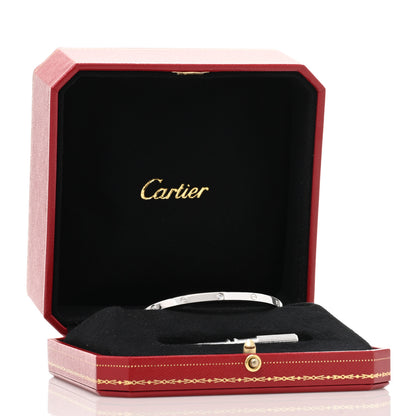 Cartier 18K White Gold 6 Diamond Small LOVE Bracelet 17 5 of 5