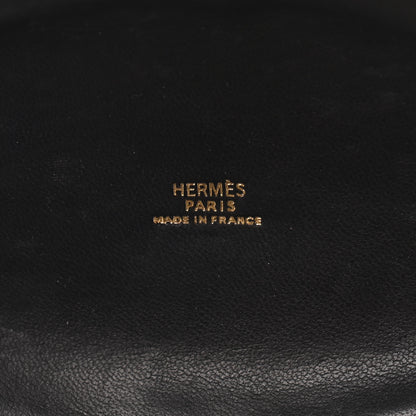 Hermes Veau Doblis Brass Minaudiere Clutch Black 6 of 13