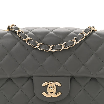 Chanel Lambskin Quilted Mini Rectangular Flap Dark Grey 8 of 11