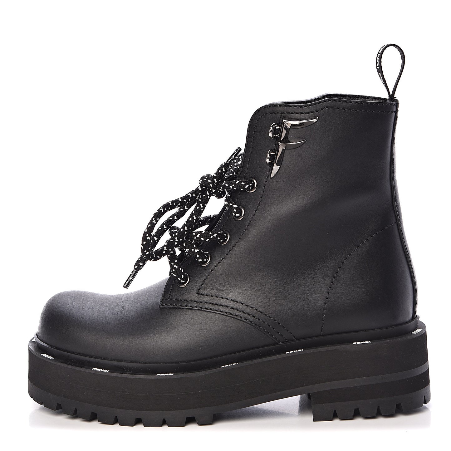 Calfskin FFreedom Platform Biker Boots 35 Black