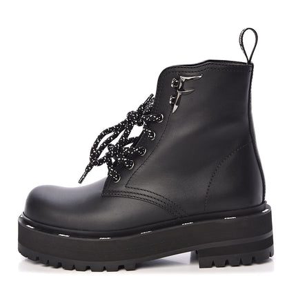 Fendi Calfskin FFreedom Platform Biker Boots 35 Black 1 of 10