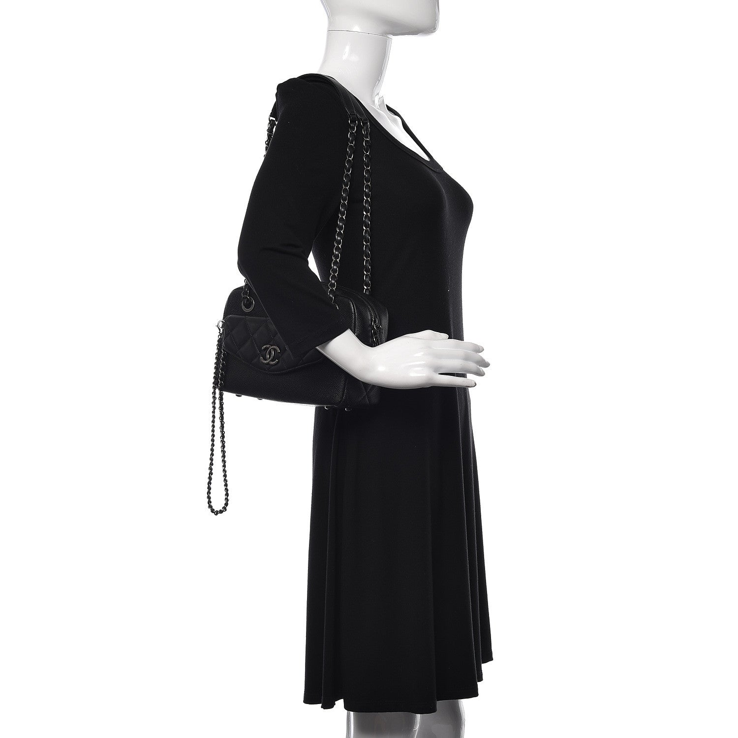 Chanel Caviar Lambskin Quilted Small Coco Break Camera Case Black 2 of 12