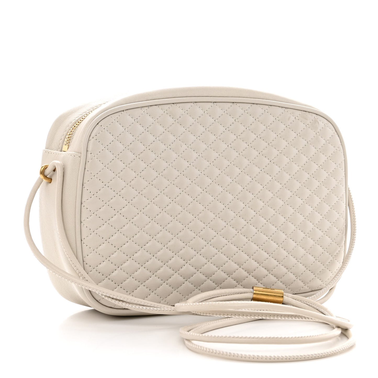 Lambskin Quilted Victoire Camera Bag Blanc Vintage