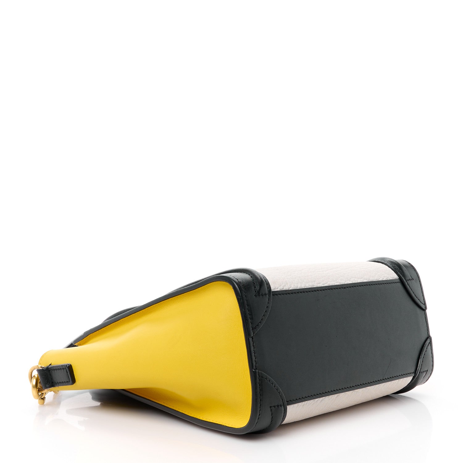 Celine Elephant Calfskin Nano Tri-Color Luggage Yellow Black 4 of 15