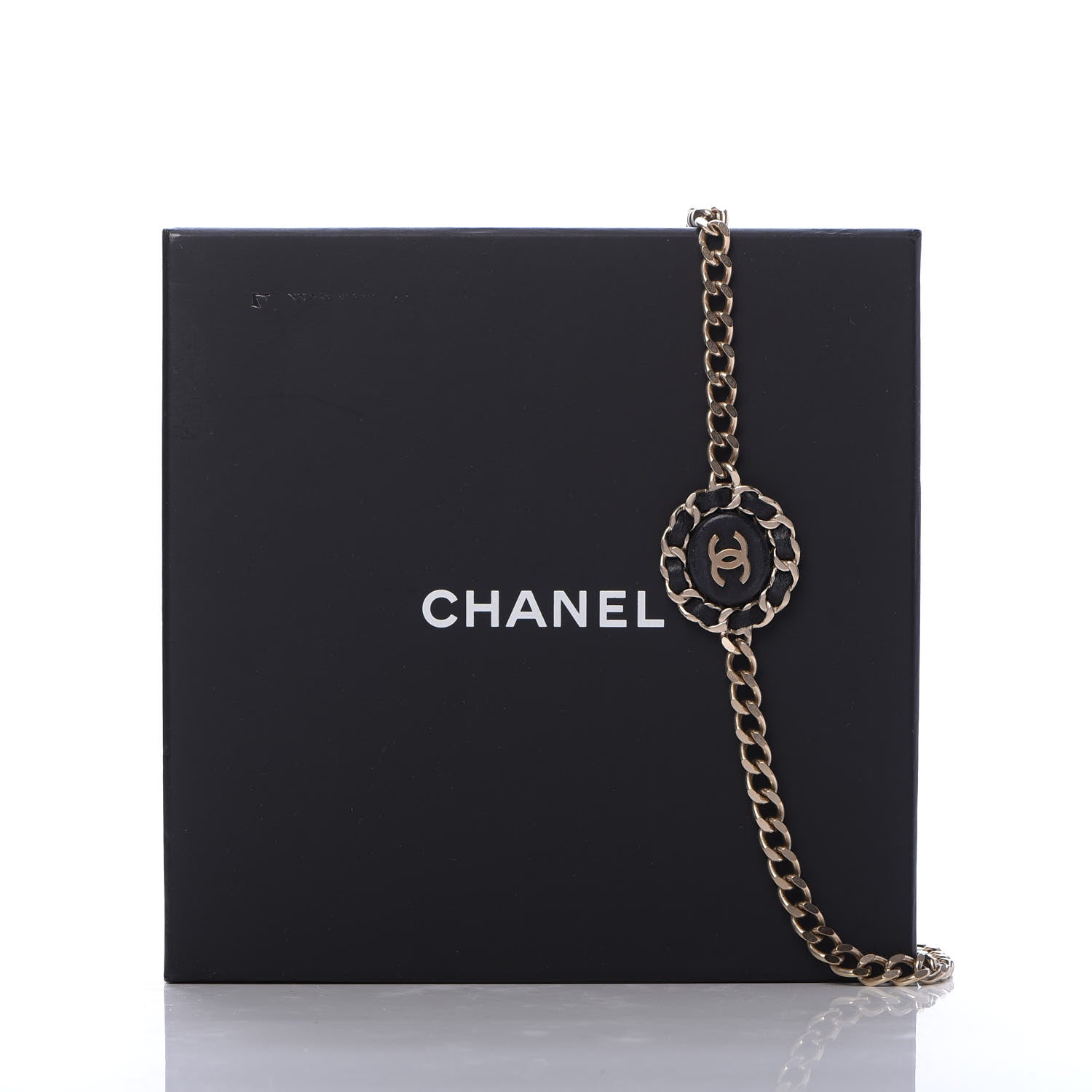 Chanel Lambskin CC Chain Short Necklace Black Gold 6 of 6