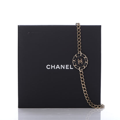 Chanel Lambskin CC Chain Short Necklace Black Gold 6 of 6