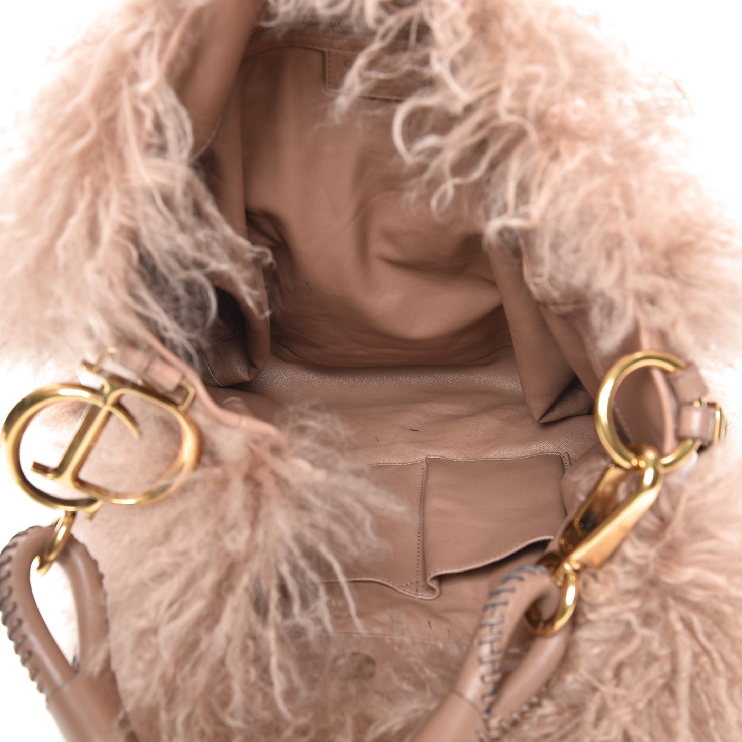 Mongolian Lamb Fur Libertine Tote Pink