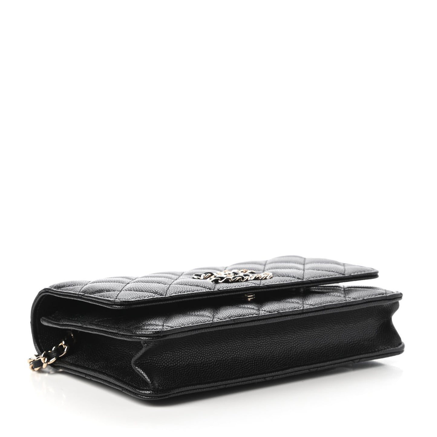 Caviar Quilted French New Wave Chain CC Wallet On Chain WOC Black